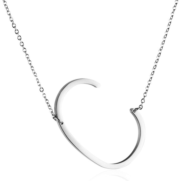 THINK VINTAGE ONLINE Jewelry - ✨SILVER Woman’s Name Initial Necklace • | C | *NWT